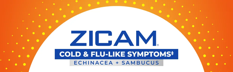 Zicam Cold & Flu-Like Symptoms with Echinacea and Sambucus Homeopathic Zinc Cooling Peppermint Flavor Helps with Cold Symptoms 20 Tablets Medication - Cold & Flu
