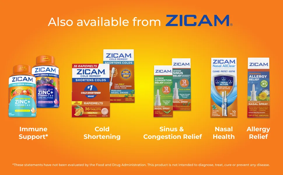 Zicam Cold & Flu-Like Symptoms with Echinacea and Sambucus Homeopathic Zinc Cooling Peppermint Flavor Helps with Cold Symptoms 20 Tablets Medication - Zicam Portfolio