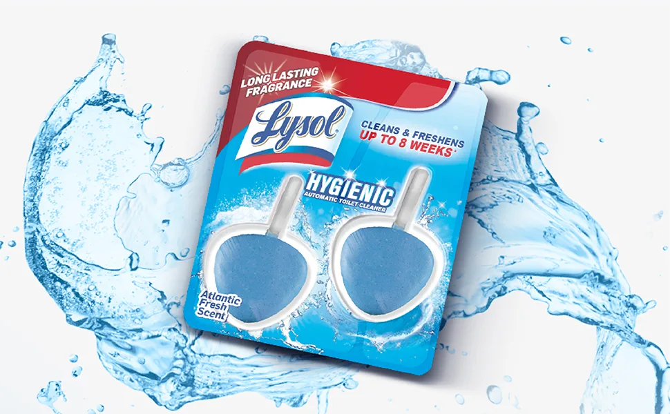 Lysol Hygienic Automatic Toilet Bowl Cleaner Lemon Breeze 2ct - Lysol Enhanced Content Test v2. Image 2.