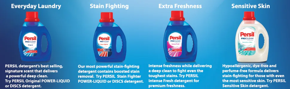 Persil ProClean 2-in-1 Liquid Laundry Detergent 75 Loads 150 Fl Oz - Everyday Laundry Stain Fighting Extra Freshness Sensitive Skin