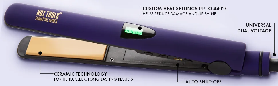 Hot Tools Pro Signature Ceramic Digital Hair Flat Iron | Silky Smooth Professional-Quality Styles (1 in) - flatiron; flatirons; straightener; straigtheners; ceramic; digital; professional; hottools; HTST2578