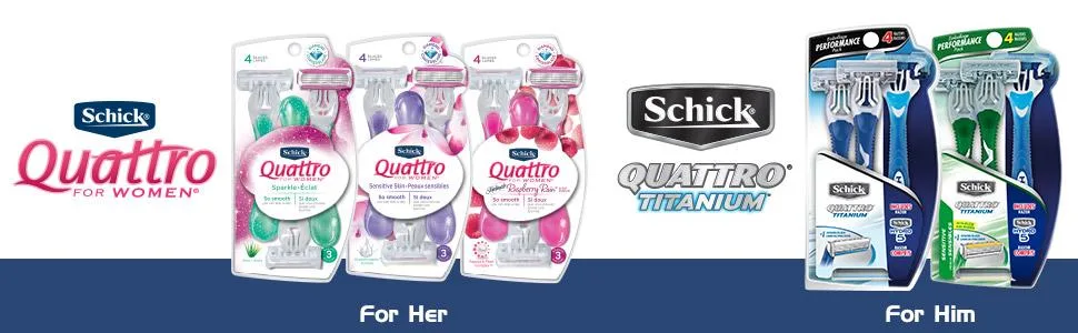 Schick Quattro Titanium Disposable Razors for Men Including 3 Quattro Titanium Disposable Razors and 1 Schick Hydro Disposable Razor for Men - product information 5