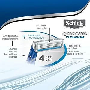 Schick Quattro Titanium Disposable Razors for Men Including 3 Quattro Titanium Disposable Razors and 1 Schick Hydro Disposable Razor for Men - schick quattro disposable, schick quattro disposable razor, schick quattro for men disposable