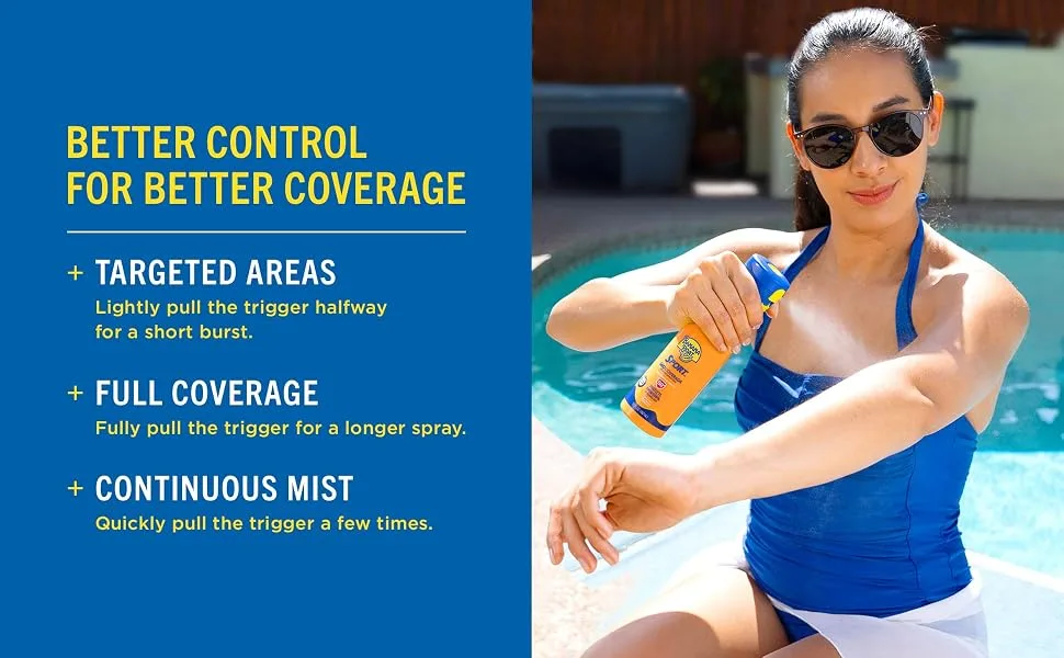 Banana Boat Sport 360 Coverage Sunscreen Spray SPF 50 Non-Aerosol 360 Coverage 5.5oz Refillable Mist Bottle Spray Sunscreen SPF 50 - Banana Boat 360 Coverage Sunscreen Sun Spray Sun Protection UVA UVB Rays Moisturization SPF 30 50