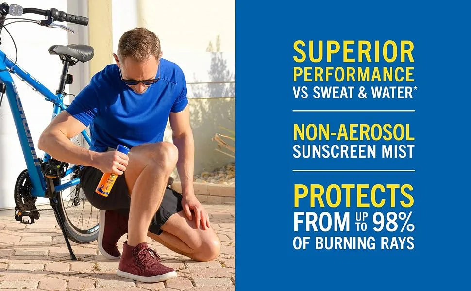 Banana Boat Sport 360 Coverage Sunscreen Spray SPF 50 Non-Aerosol 360 Coverage 5.5oz Refillable Mist Bottle Spray Sunscreen SPF 50 - Banana Boat 360 Coverage Sunscreen Sun Spray Sun Protection UVA UVB Rays Moisturization SPF 30 50