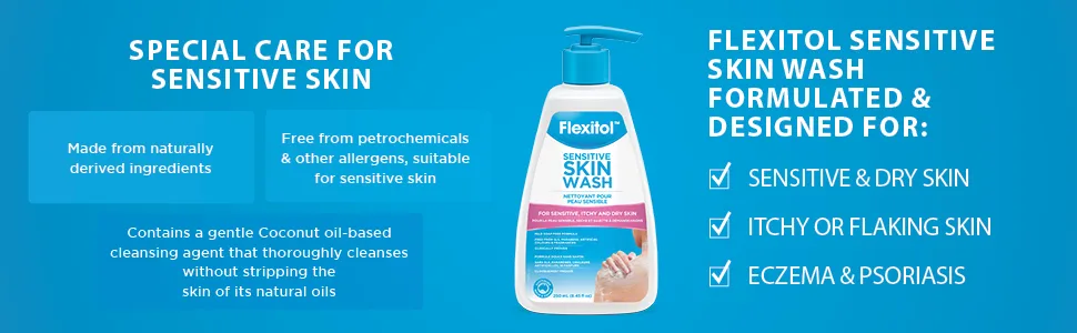 Flexitol Sensitive Skin Wash 250ml - Flexitol sensitive skin wash formulated and designed for