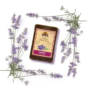 OKAY AFRICAN BLACK SOAP LAVENDER 5.5oz / 156gr - Black Soap with Lavender