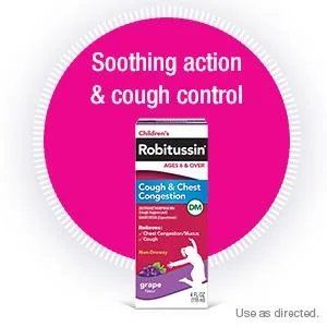 Children s Robitussin Cough Long-Acting (4 fl. oz. Fruit Punch Flavor) 8-Hour Cough Suppressant Alcohol-Free Ages 4+ - product information 3