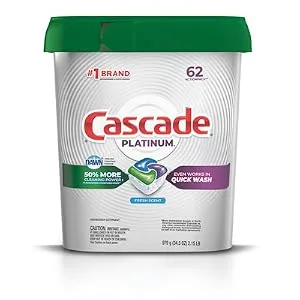 Cascade Platinum Dishwasher Detergent Powder 92 Fresh Scent ActionPacs Net Wt 51.2 Ounce - product information 1