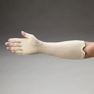 Rolyan Forearm Length Left Compression Glove Open Finger Compression Sleeve to Control Edema and Swelling Water Retention and Vericose Veins Covers Fingers to Forearm on Left Arm Medium Medium Left Arm - Open Finger - product information 1
