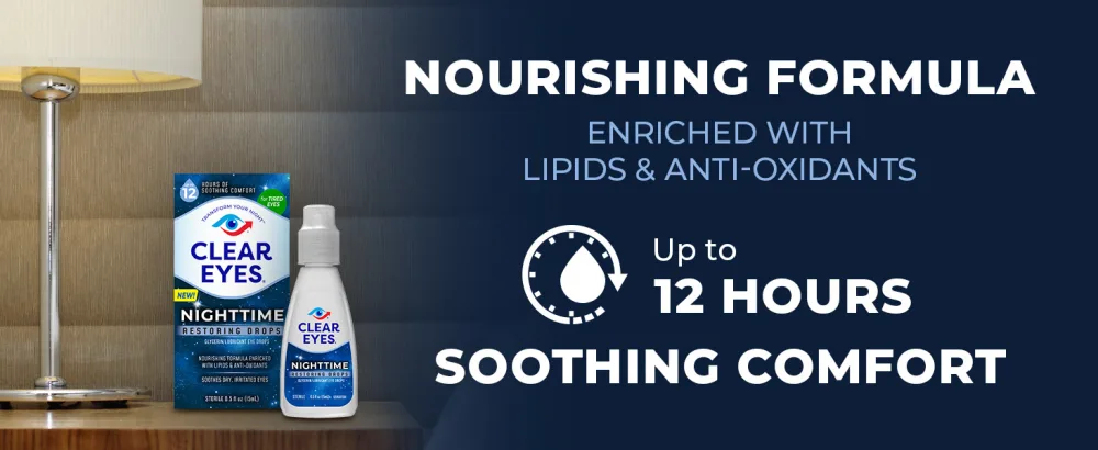 Clear Eyes Nighttime Restoring Eyes Drops Nighttime Relief Dry Eye Drops 0.5 Fl Oz - Clear Eyes Nighttime