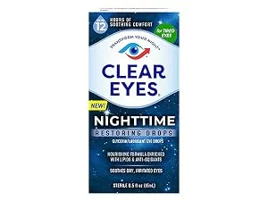 Clear Eyes Nighttime Restoring Eyes Drops Nighttime Relief Dry Eye Drops 0.5 Fl Oz - Nighttime