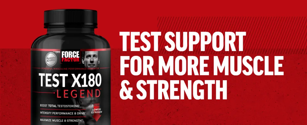 FORCE FACTOR Test X180 Legend Testosterone Booster for Men to Build Muscle & Strength Performance Testosterone Supplement for Men s Health Testosterone Support 120 Capsules Black - test support for more muscle and strength