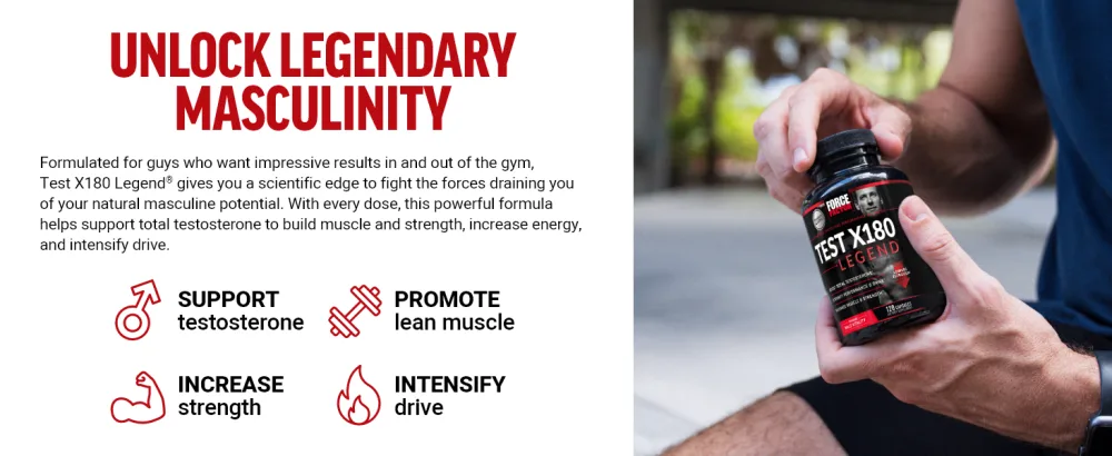 FORCE FACTOR Test X180 Legend Testosterone Booster for Men to Build Muscle & Strength Performance Testosterone Supplement for Men s Health Testosterone Support 120 Capsules Black - unlock legendary maculinity