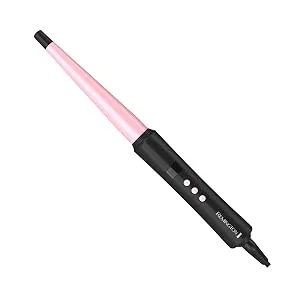 Pro Pearl Ceramic Conical Curling Wand, Digital Controls + 10 Heat Settings, Black/Pink, CI95AC4 0.5 - 1 Inch - Curling Iron