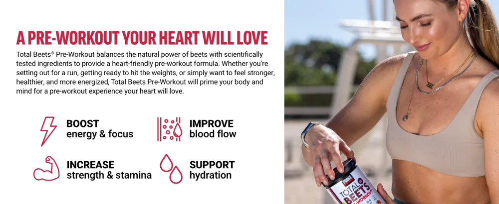 FORCE FACTOR Total Beets Pre-Workout Powder to Boost Energy & Endurance Increase Strength and Improve Blood Flow and Pumps Nitric Oxide Supplement with Beet Root Powder Fruit Punch 30 Servings - A Pre-Workout Your Heart will love