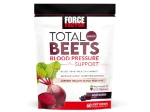 FORCE FACTOR D Mannose D-Mannose 500mg Supplement to Support Urinary Tract Health for Women and Men Bladder Control Supplements Premium Quality Vegan Non-GMO 120 Capsules - Total Beets Blood Pressure Chews
