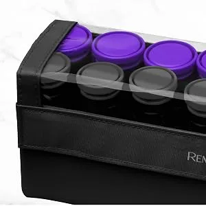 Compact Ceramic Dual Voltage Hair Setter & Rollers, 1-1 ?" Purple/Black, 10 Piece Set - travel storage