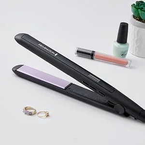 1 Inch Anti Static Flat Iron with Floating Ceramic Plates and Digital Controls Hair Straightener, Purple, 1 Count, S5502 Black - straightener