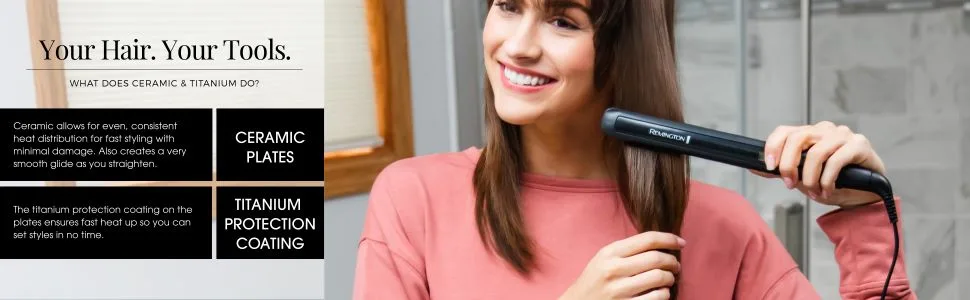 1 Inch Anti Static Flat Iron with Floating Ceramic Plates and Digital Controls Hair Straightener, Purple, 1 Count, S5502 Black - Straightener, flat iron