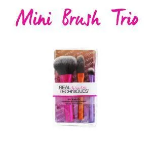 Real Techniques Cruelty Free Mini Brush Trio With Ultra Plush Custom Cut Synthetic Bristles and Extended Aluminum Ferrules to Build Coverage - product information 2