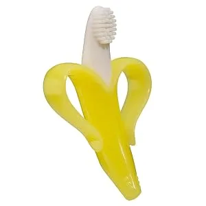 Baby Banana - Sharky Toothbrush Training Teether Tooth Brush for Infant Baby and Toddler - Baby Banana Infant Training Toothbrush Teether