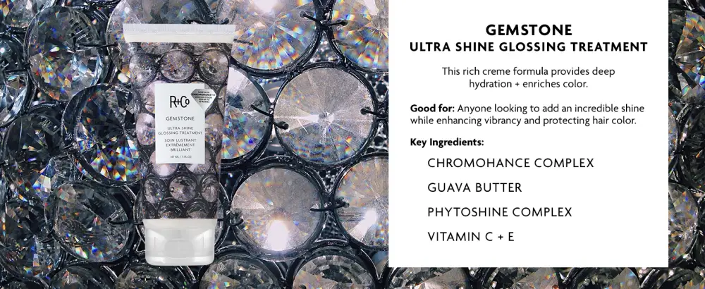 R+Co Gemstone Ultra Shine Glossing Treatment | Enhanced Vibrancy + Shine + Deep Hydration | Vegan + Cruelty-Free | 5 Oz - Gemstone Glossing Treatment