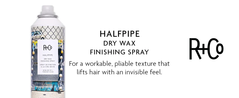 R+Co Halfpipe Dry Wax Finishing Spray | Workable Texture Buildable Hold Ultra-fine Mist | Vegan + Cruelty-Free | 5 Oz - halfpipe