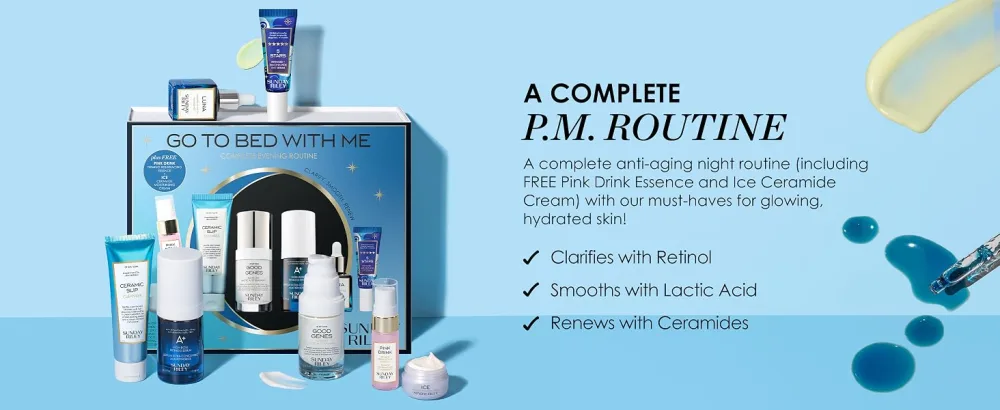 Sunday Riley Go To Bed With Me Complete Anti-Aging Evening Skincare Set - A Complete P.M. Routine