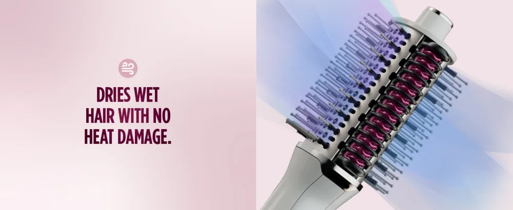 Shark HT202 SmoothStyle Heated Comb + Blow Dryer Brush Dual Mode for All Hair Types Silk Straightener - No Heat Damage