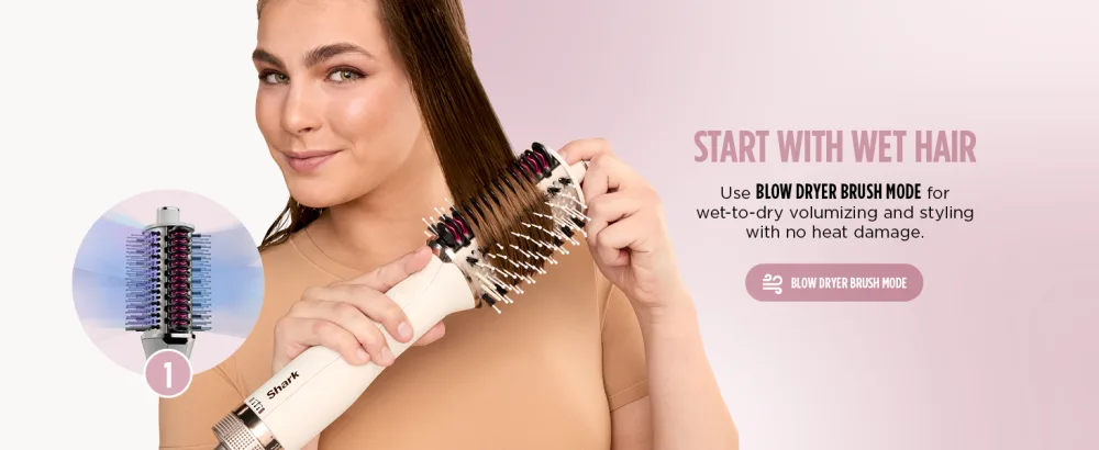 Shark HT202 SmoothStyle Heated Comb + Blow Dryer Brush Dual Mode for All Hair Types Silk Straightener - Ultra-fast & lightweight Smooth & straighten
