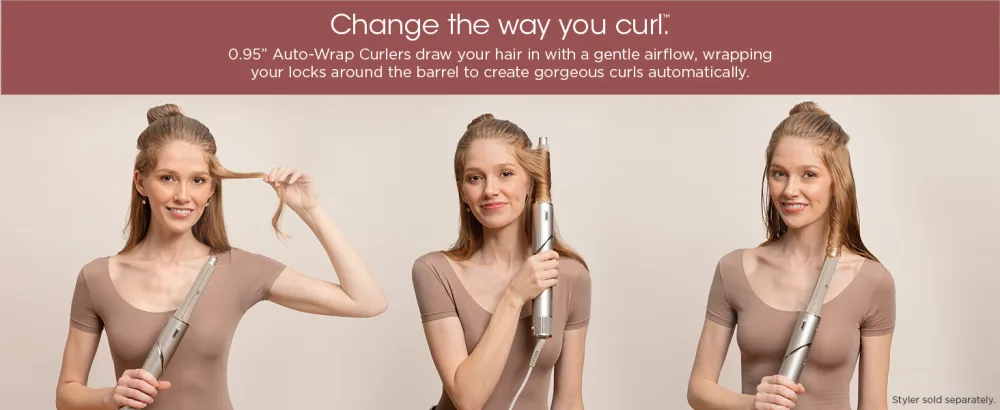 Shark XSKHD4SDCL FlexStyle .95" Auto-Wrap Curlers Attachment for FlexStyling System Hair Styler & Drying Tool Hot Air Curling Barrel Stone - flex style