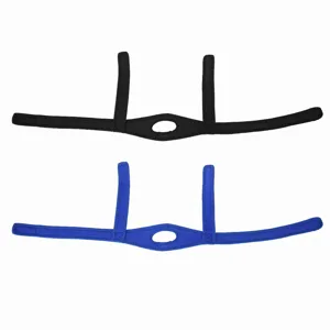 Headband Jaw Support Strap Belt Neoprene Material Adjustable Size Chin Exposed Design Blue & Black for Snoring Chin Dislocation (Blue) - product information 2