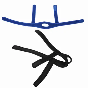 Headband Jaw Support Strap Belt Neoprene Material Adjustable Size Chin Exposed Design Blue & Black for Snoring Chin Dislocation (Blue) - JM15503-01-2