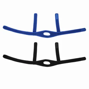 Headband Jaw Support Strap Belt Neoprene Material Adjustable Size Chin Exposed Design Blue & Black for Snoring Chin Dislocation (Blue) - JM15503-01-3