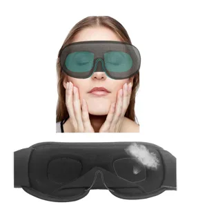3D Blackout Lights Sleeping Mask Memory Sponge Sleep Eye Cover Block Out Light Adjustable Strap Breathable Soft Fabric Ideal for Dormitory Plane Office (Green) - 1716220016712-2