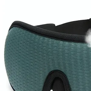 3D Blackout Lights Sleeping Mask Memory Sponge Sleep Eye Cover Block Out Light Adjustable Strap Breathable Soft Fabric Ideal for Dormitory Plane Office (Green) - 1716220016712-3