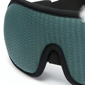3D Blackout Lights Sleeping Mask Memory Sponge Sleep Eye Cover Block Out Light Adjustable Strap Breathable Soft Fabric Ideal for Dormitory Plane Office (Green) - product information 3