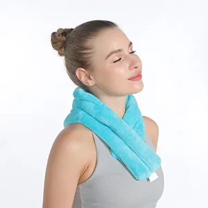Relief Expert Hands-Free Neck Heating Pad Microwavable Heated Neck Wrap for Pain Relief, Microwave Neck Warmer for Hot Cold Therapy Blue - neck heating pad for neck pain