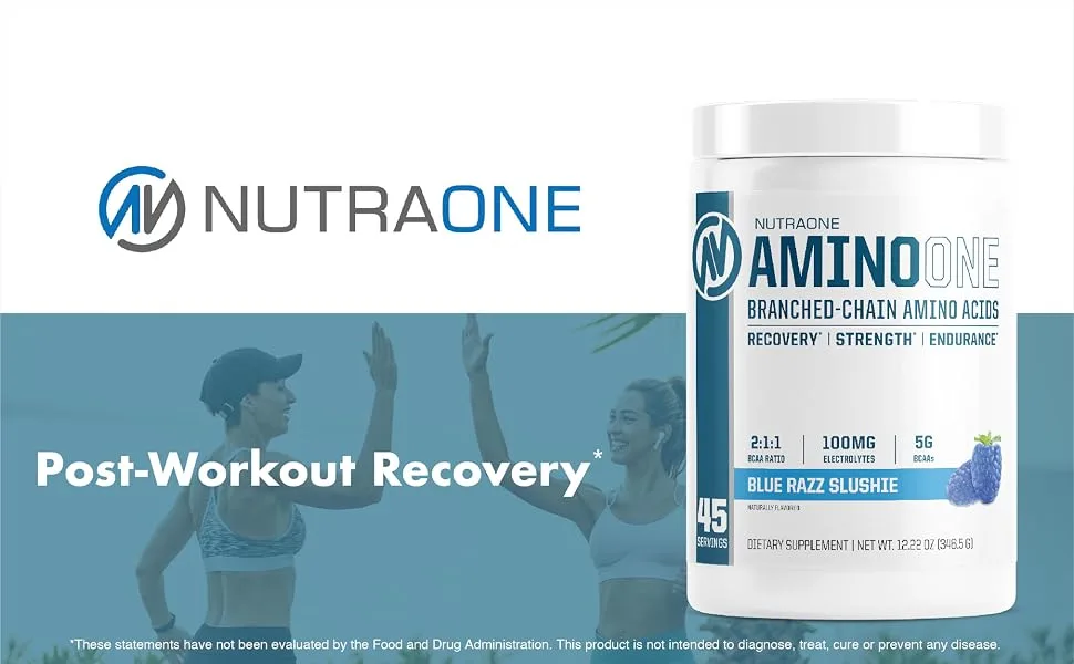 AminoOne Branched-Chain Amino Acids Post Workout Recovery Premium Hydration Build Muscle Strawberry Pineapple* - AminoOne Post Workout Recovery