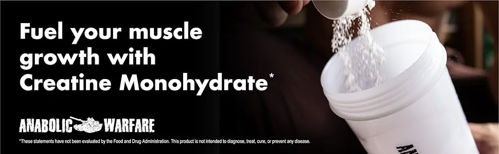 Anabolic Warfare Creatine Monohydrate Post Workout Recovery Increase Performance Sustain Loading Premium Creatine* (60 servings) - fuel your muscle growth