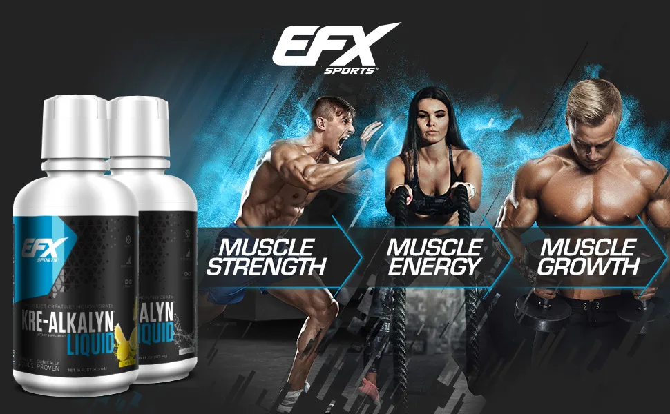 EFX Sports Kre-Alkalyn Creatine Liquid Concentrate PH-Correct Creatine Monohydrate Multi-Patented Formula Gain Strength Build Muscle & Enhance Performance (63 Servings Lemon Drop) - product information 1