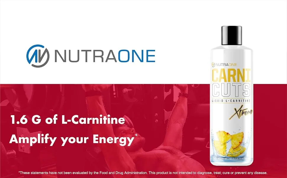 NutraOne Carnicuts Xtreme L-Carnitine Liquid Supplement Stimulant Free (Pineapple - 31 Servings)* - 1.6 grams l-carnitine, energy