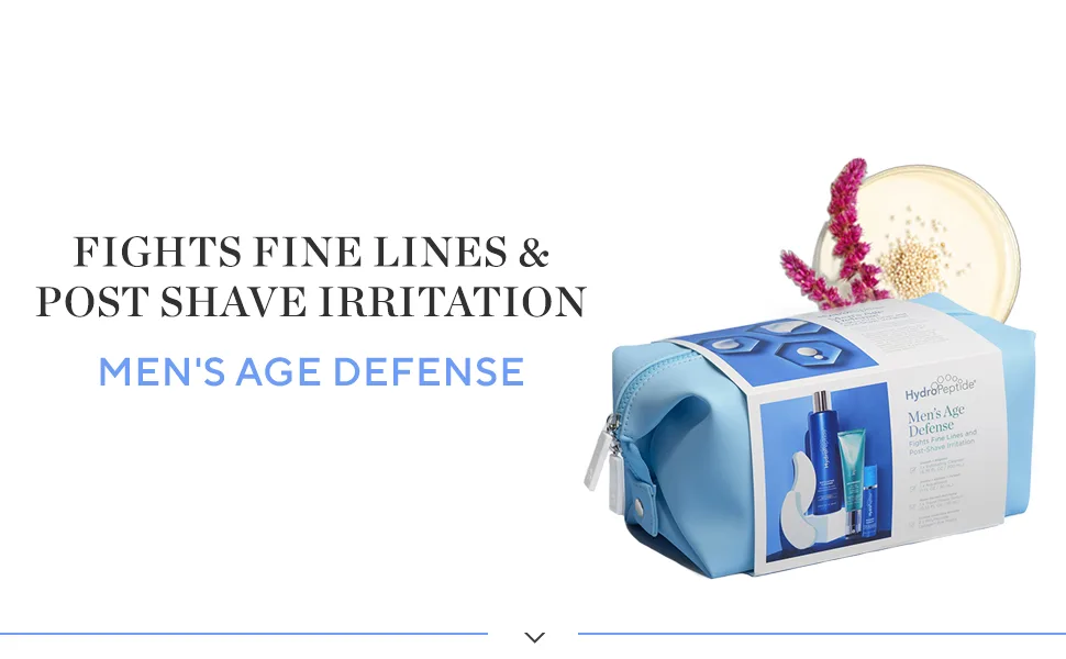 HydroPeptide Men's Age Defense Face Peptide Kit Fights Fine Lines Anti-Aging & Post-Shave Irritation 1 Kit - hydropeptide Men