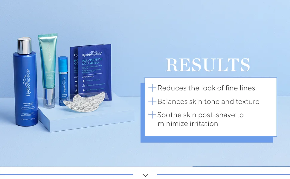 HydroPeptide Men's Age Defense Face Peptide Kit Fights Fine Lines Anti-Aging & Post-Shave Irritation 1 Kit - hydropeptide Men