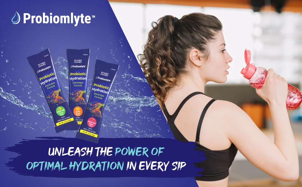 Probiomlyte- Probiotic Hydration Amplifier (Passion Fruit) with Patented TriBiom Microbiome Technology for Endurance Performance Energy and Gut Health - Hydration