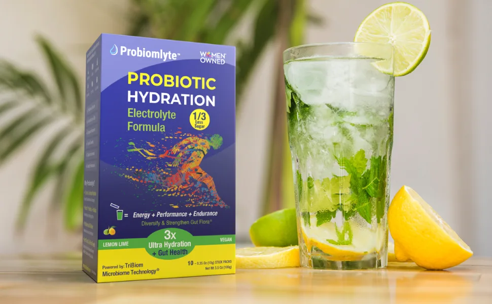 Probiomlyte Probiotic Hydration Amplifier. Electrolytes + Key Vitamins + Probiotics + Prebiotics + Postbiotics + Citrulline |Better Endurance Performance Energy Gut Health| Passion Fruit |10 sticks - Probiotic Hydration