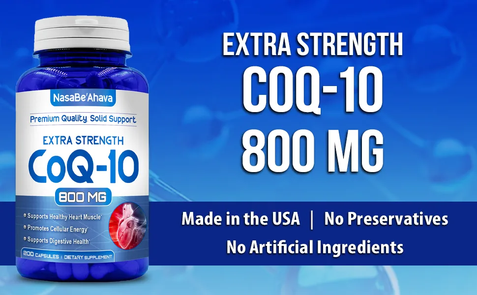 Pure CoQ10 800mg Per Serving Extra Strength 200 Capsules - coq10 800mg