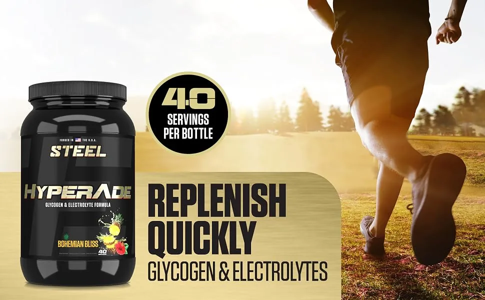Steel Supplements - Hyperade - Glycogen and Electrolyte Formula - Pre/Intra/Post Workout (Sets on The Beach) - Steel Hyperade Electrolyte Supplements