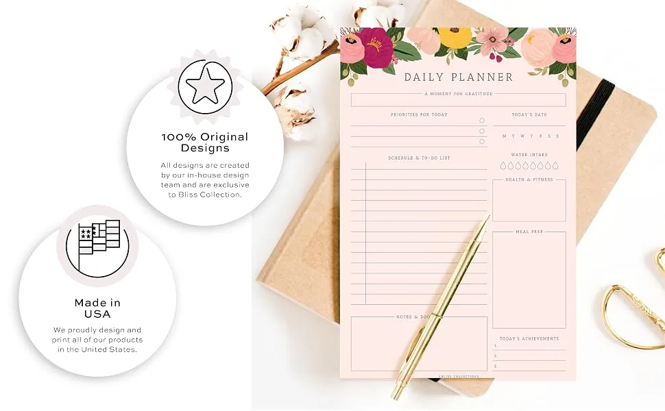 Bliss Collections To Do List Notepad Productive AF Magnetic Weekly and Daily Planner for Organizing and Tracking Grocery Lists Appointments Reminders Priorities and Notes 4.5"x7.5" (50 Sheets) - product information 5